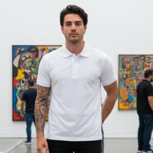 Polo T-shirt Half Sleeve (White)