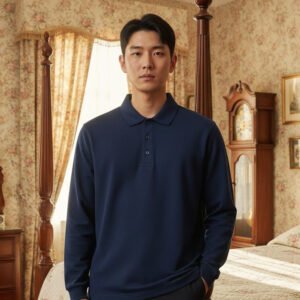 Polo T-shirt Full Sleeves (Navy Blue)