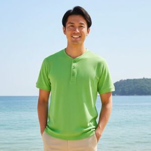 Henley T-shirt Half Sleeve (Green)