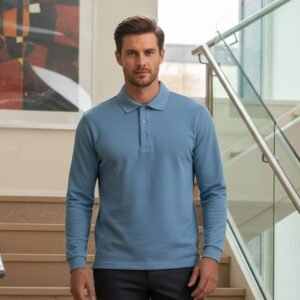 Polo T-shirt Full Sleeves (Sky Blue)
